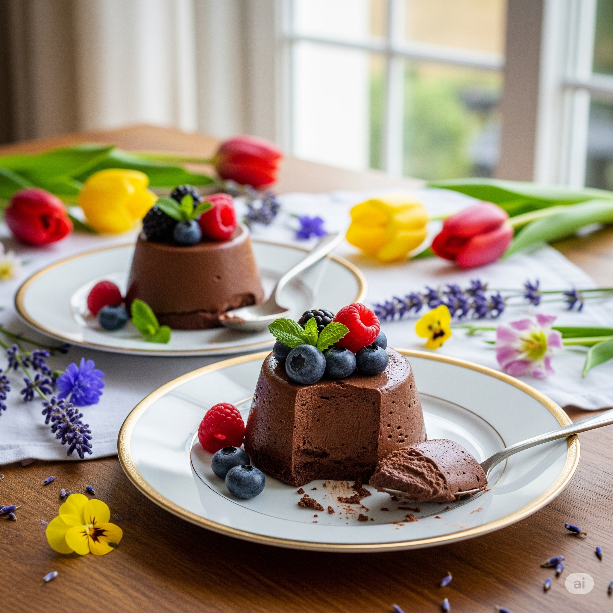 Mousse proteici light al cacao e ricotta