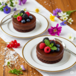 due porzioni di mousse di ricotta e cacao light